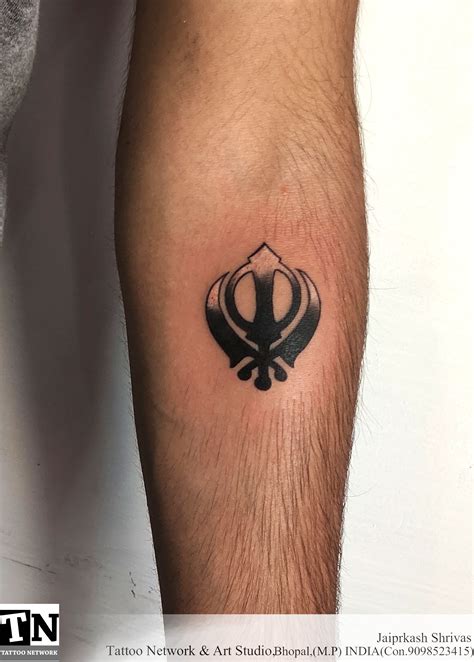 khanda tattoo on wrist - orangeaestheticartdrawing