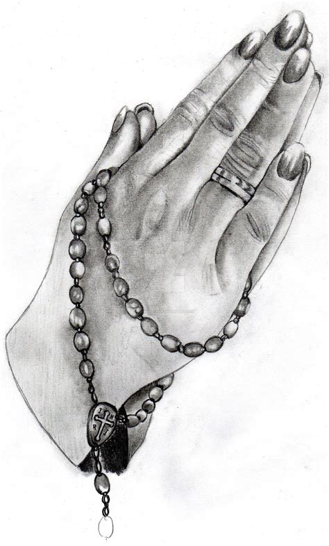 Praying Hands With Rosary Drawing at PaintingValley.com | Explore collection of Praying Hands ...