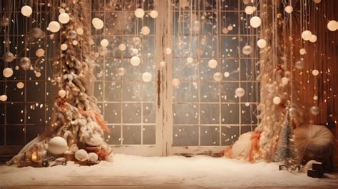Premium Photo | Whimsical christmas decor magical backdrop