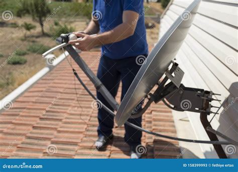 Antenna repair man stock image. Image of high, calibration - 158399993