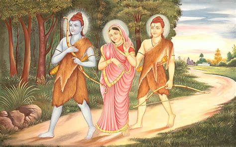 Lord Rama Sita and Lakshmana in Exile | Exotic India Art