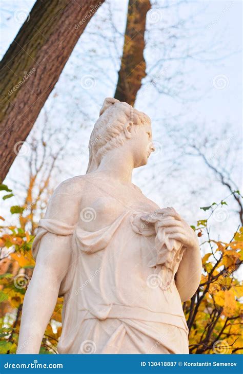 Statue of the Goddess of Nemesis. Stock Image - Image of garden ...