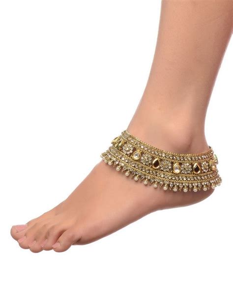 Heavily Adorned Payal Pair - Buy Traditional Jewelry | Anklet designs ...