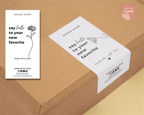 Box Seal Sticker Template Editable Box Label Printable - Etsy ...