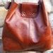 Large Leather Tote, Cognac Weekender Oversized Bag, Leather Purse ...