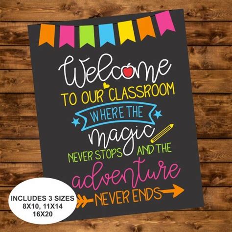 Welcome to our Classroom Sign, Instant Download, Back to School Class ...