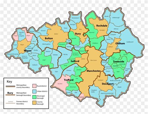 Gtr - Manchester - Postcode Map Greater Manchester, HD Png Download ...