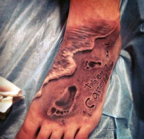 Footprints In The Sand Tattoo On Ankle