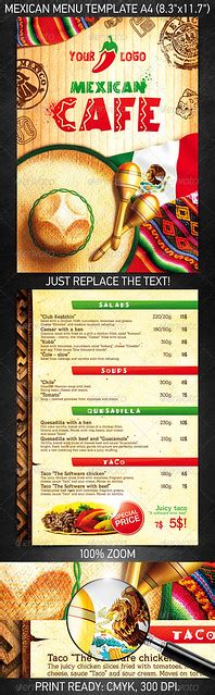Mexican Menu Template, PSD Template | Flickr - Photo Sharing!