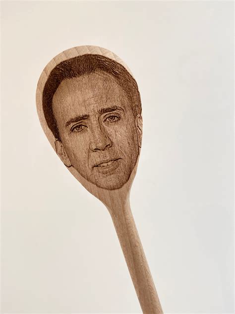 Nicolas Cage Face on Wooden Spoon Nic Cage on Things - Etsy