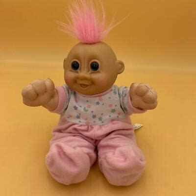 Vintage Russ Baby Troll 9" Doll Pink Hair & Pajamas Very Clean | eBay