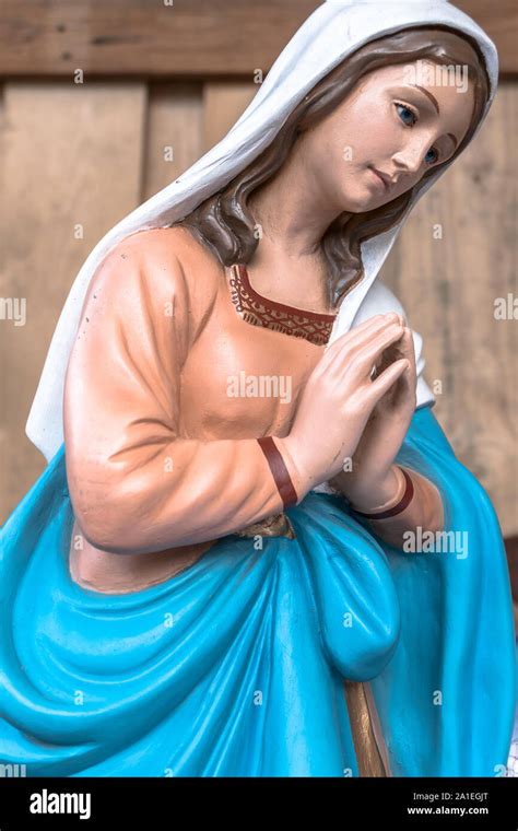 The Blessed Virgin Mary in Christmas Nativity scene Stock Photo - Alamy