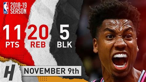 Hassan Whiteside Full Highlights Heat vs Pacers 2018.11.09 - 11 Pts, 20 ...