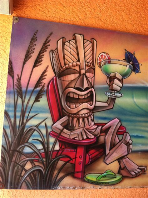 Tiki God at Beach Bar in Florida