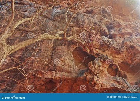 Bhimbetka Rock Shelters , UNESCO Heritage Site , District Bhopal, Madhya Pradesh,india Stock ...