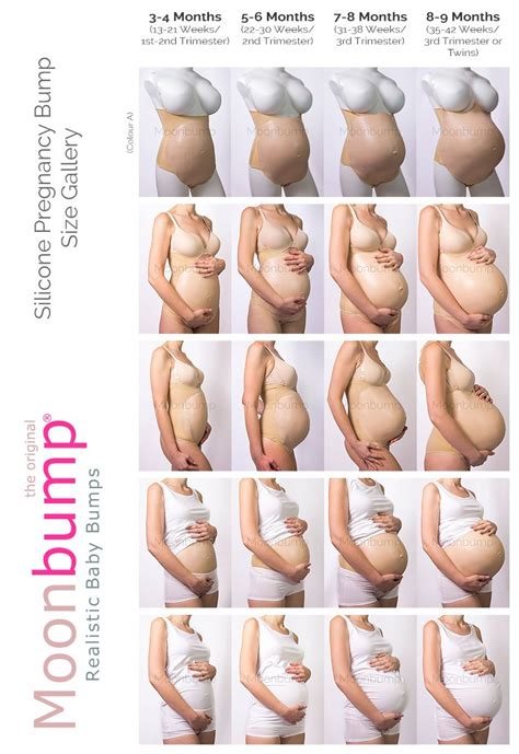 Moonbump Silicone Pregnant Belly Size Gallery: 3-4, 5-6, 7-8 and 8-9 ...