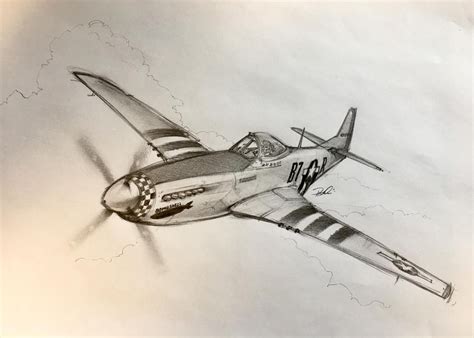 P-51D Mustang sketch by https://www.deviantart.com/robthedoodler on @DeviantArt | Airplane ...