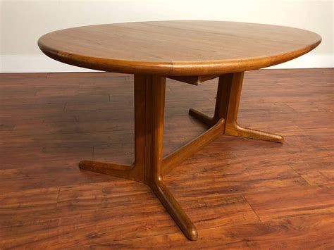 SOLD - Vintage Oval Teak Dining Table with Two Leaves - Modern to Vintage