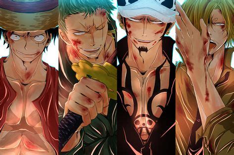 Luffy, Zoro, Law Sanji One Piece Pirates | One piece | Garotos anime, Zoro e Anime