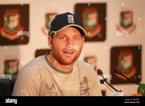 England ODI Team Captain Jos Buttler attends press conference at BCB Media Conference Room at ...