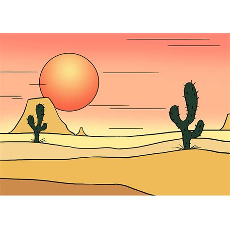 How To Draw Desert Landscape - Nerveaside16