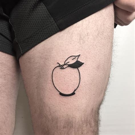 Linear apple tattoo - Tattoogrid.net