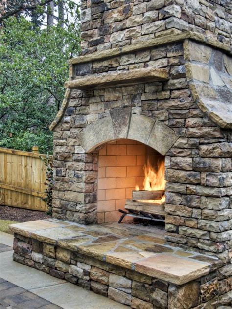 How to Build an Outdoor Stacked Stone Fireplace | HGTV