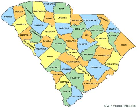 Printable South Carolina Maps | State Outline, County, Cities