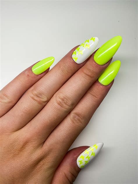 Neon Nails Bright Summer Nails Neon Yellow Nails Neon | Etsy