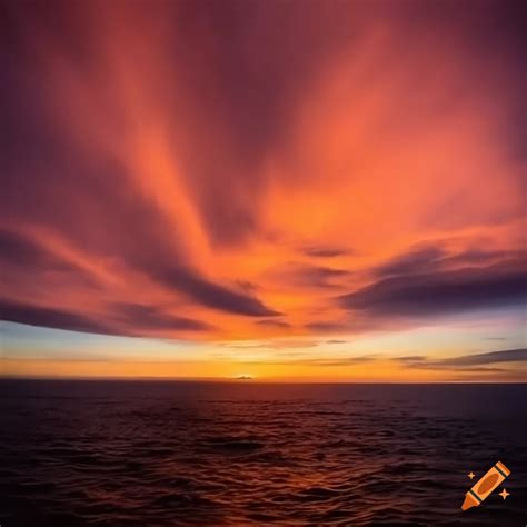 Sunset with stunning cloud formation on Craiyon