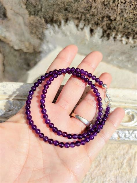 Amethyst Choker Necklace Choker Amethyst Natural Stones - Etsy