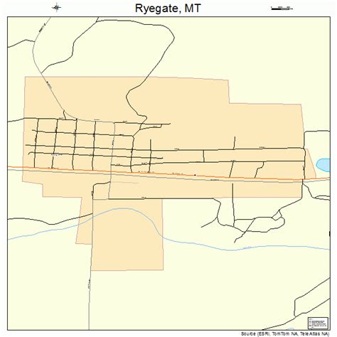 Ryegate Montana Street Map 3064975