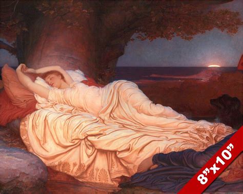 BEAUTIFUL SLEEPING WOMAN AT DUSK SUNSET BEAUTY PAINTING ART REAL CANVAS ...