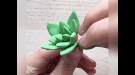 DIY! Clay Flowers TUTORIAL. Succulent [Air dry clay, cold porcelain, sug... # ...