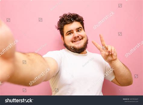 Funny Fat Man White Tshirt Beard Stock Photo 1657052647 | Shutterstock