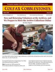 Colfax Area Historical Society (CAHS) and Colfax Heritage Museum – We research and share the ...