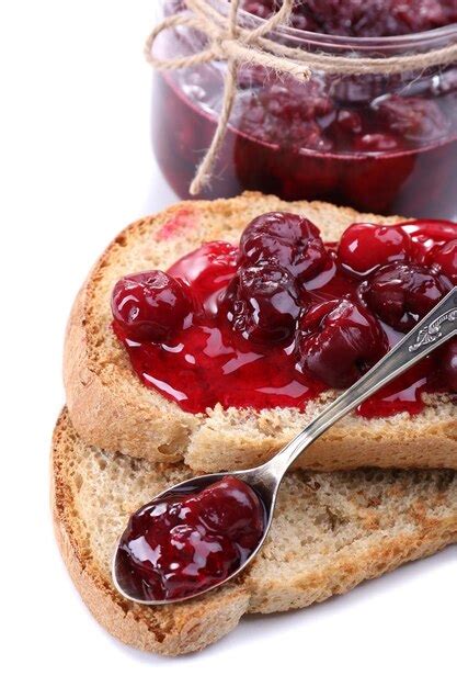 Premium Photo | Delicious toast with jam isolated on white