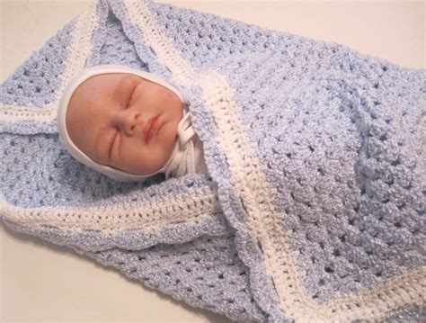 Crochet Baby Blanket Newborn Baby Boy Blue Sparkle Baby | Etsy