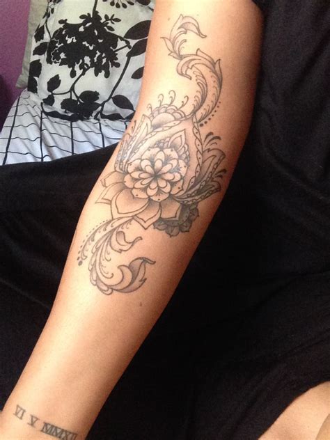 Lotus flower! Part of my sleeve! | Blackwork tattoo, Sleeve tattoos ...