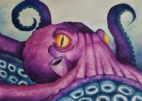 Watercolor painting inspired by the Kraken cosmetics for the contest ...