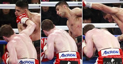 Amir Khan knocked out by Saul Canelo Alvarez brutal right hand in sixth ...