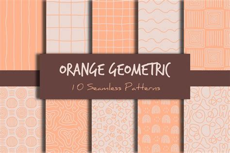 Orange Geometric Seamless Patterns