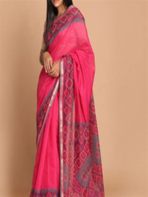 Buy Indethnic Magenta & Turquoise Blue Printed Saree - Sarees for Women 16158072 | Myntra