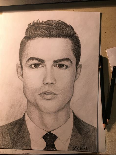 Art Cristiano Ronaldo Sketch Drawing