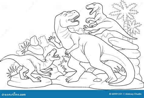 Battle dinosaurs stock vector. Illustration of fight - 60991231