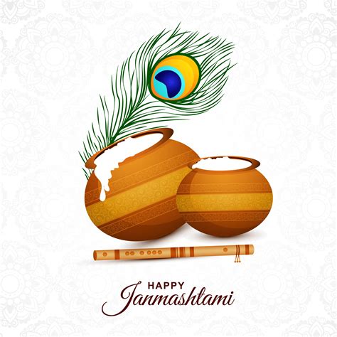 Beautiful religious krishna janmashtami card background 1233963 Vector Art at Vecteezy