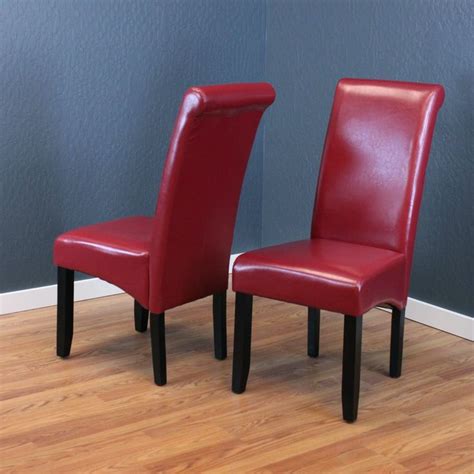 Monsoon Milan Faux Leather Dining Chairs (Set of 2) (Red) Dining Chair ...