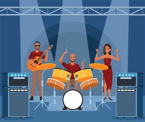 Music band cartoon 655142 Vector Art at Vecteezy