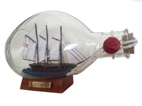 Buy Atlantic Sailboat in a Glass Bottle 7in - Model Ships