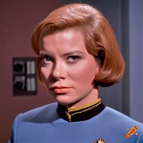 William shatner as female captain kirk in enterprise uniform
